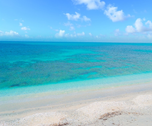 Turquoise water in Stintino coastline Sardinia