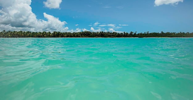 Turquoise water with Saona Island view