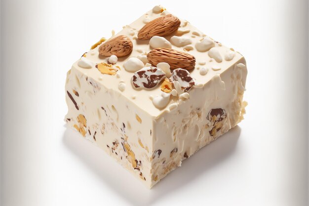 Turron van noga op een witte achtergrond