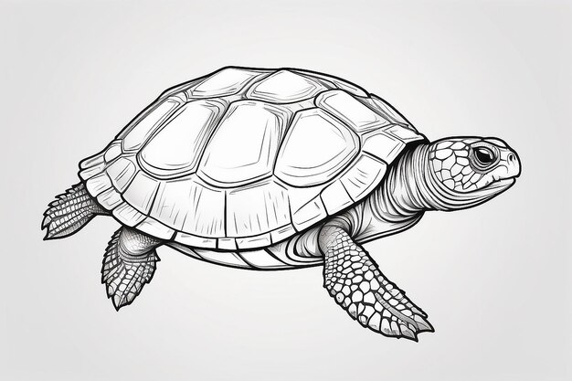 Turtle for coloring bookisolated on white backgroundline art designvector illustration