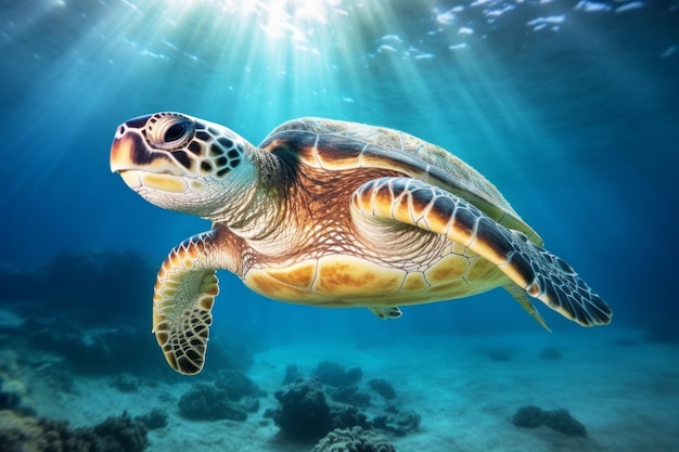 Черепаха в глубоком океане