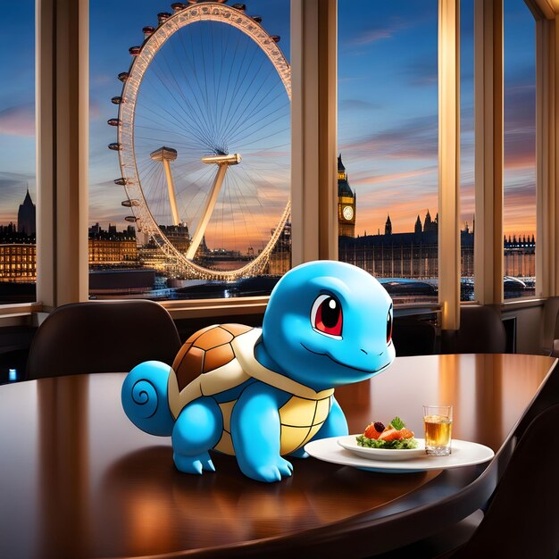 Turtle having dinner in New York