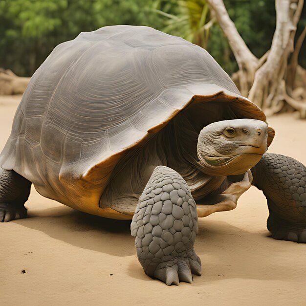 Photo a turtle is on the sand and is looking at the camera