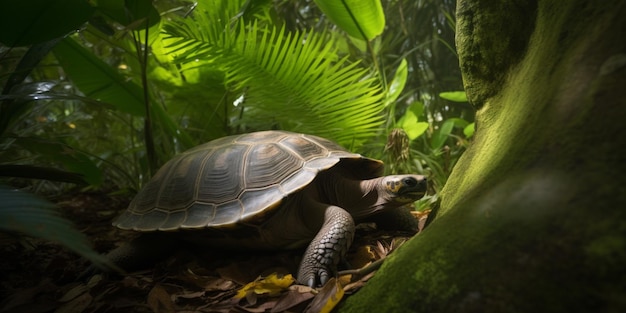 A turtle in the jungle