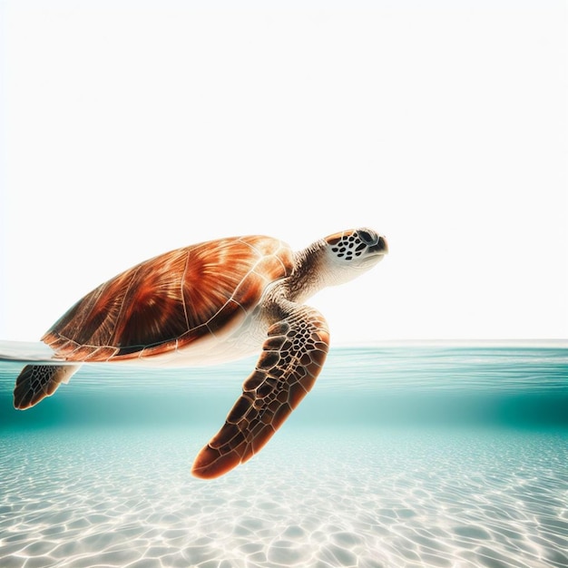 a turtle in the sea