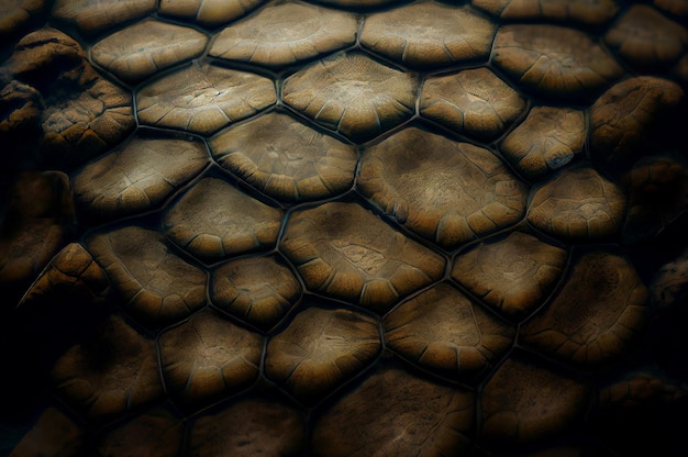 Turtle Shell Texture Background Brontosaurus Dinosaur Skin Generative AI Illustration