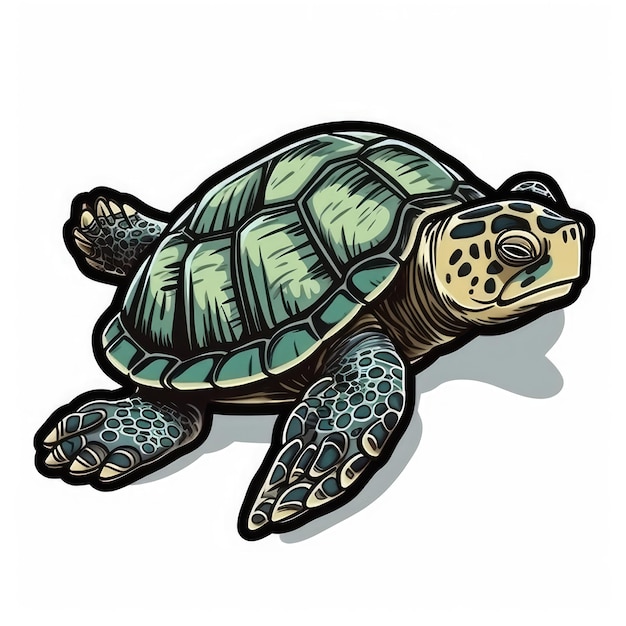 Turtle sticker isolate ai generated
