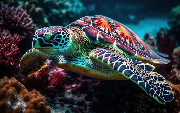 写真 海を泳ぐカメ