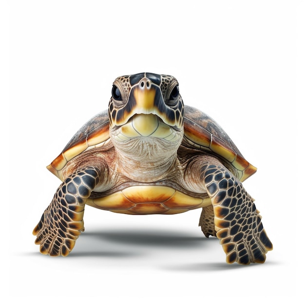 a turtle that is on a white background