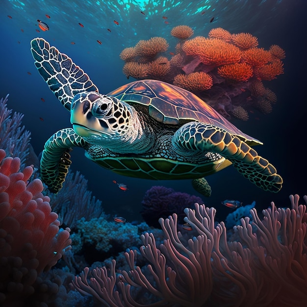 Turtle in the Underwater AI