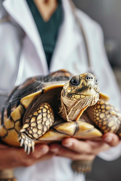 Photo turtle in veterinary clinics generative ai