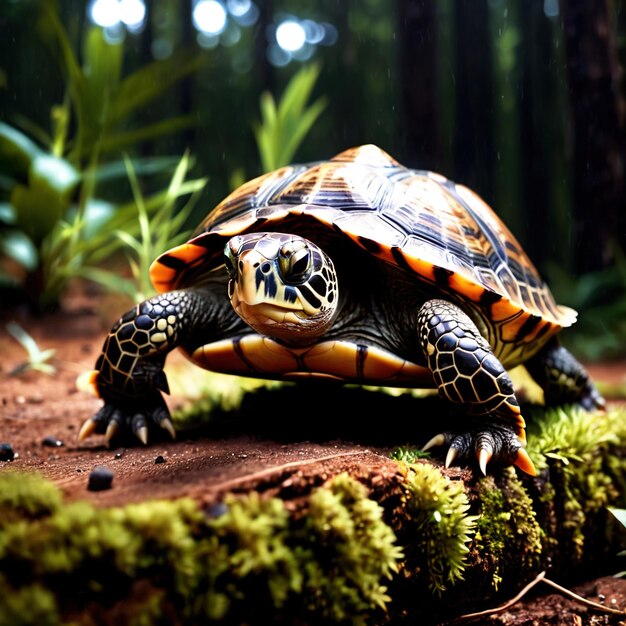 Photo turtle wild animal living in nature part of ecosystem