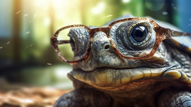 turtle with spectacles