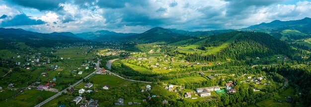 Tuscany countryside hills stunning aerial view in spring