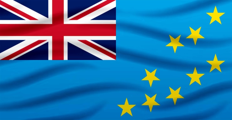 Photo tuvalu flag flying in the wind