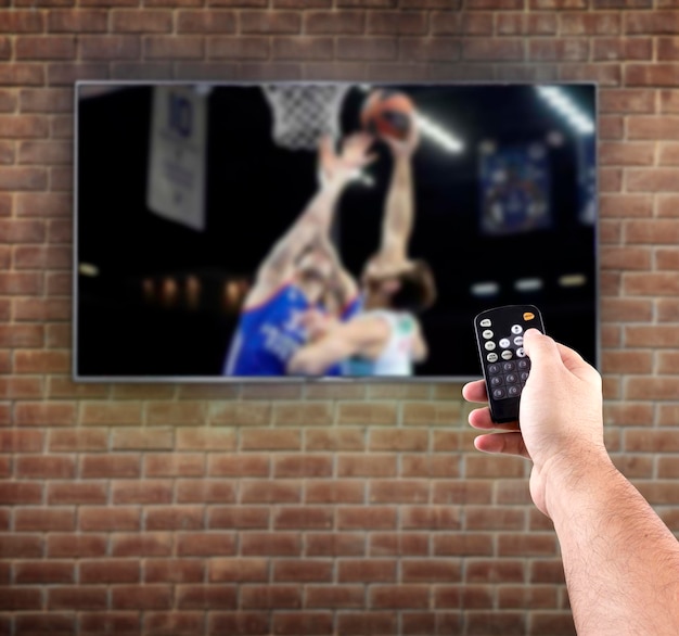 Tv afstandsbediening televisie basketbal