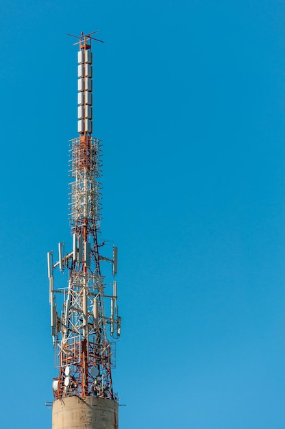 TV antenna on blue sky