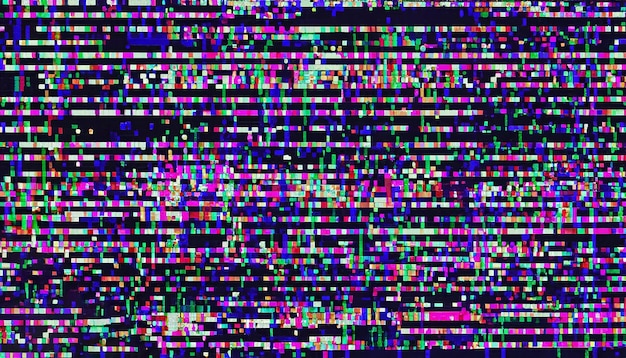 TV Glitch Grunge Pixel Noise and Screen Interferences