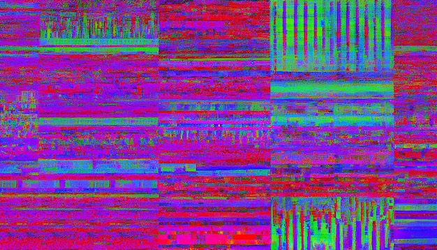 Photo tv glitch grunge pixel noise and screen interferences