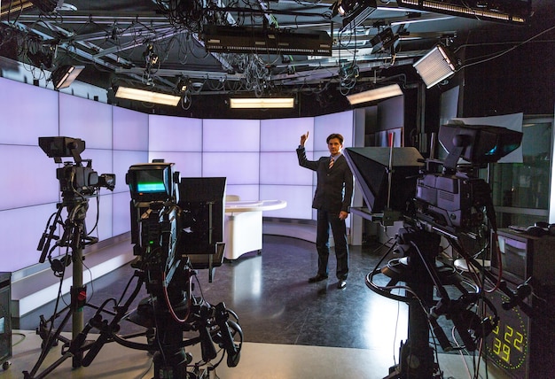 Photo tv host in the studio