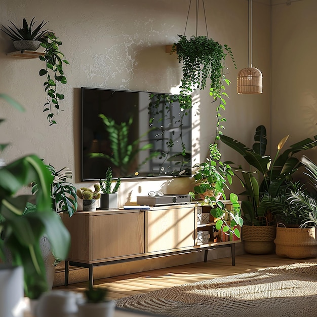 TV and houseplants in room scene462