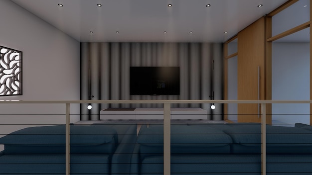 tv kamer ontwerp interieur inspiratie 3d illustratie