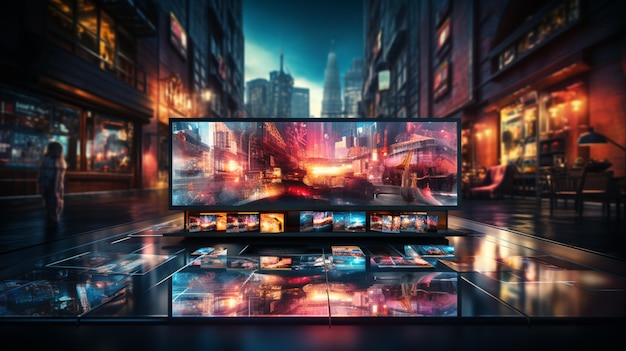 Tv-monitoren in virtuele ruimte Generatieve Ai