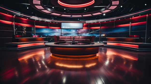 Foto tv nieuwsstudio podiumverlichtingssystemen uitzending studionieuwsanker