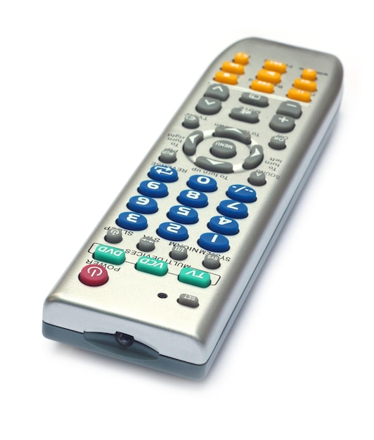 TV remote control over white