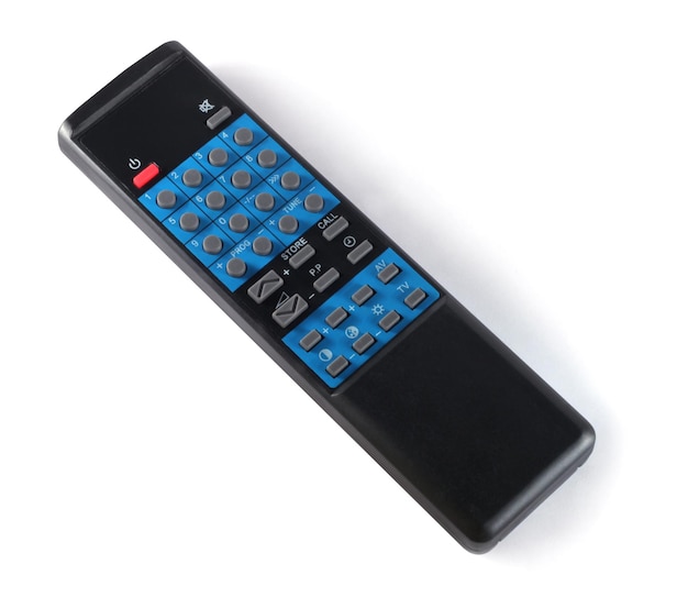 TV remote control over white