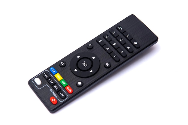 スマートテレビのリモコン - 白い背景の黒い色