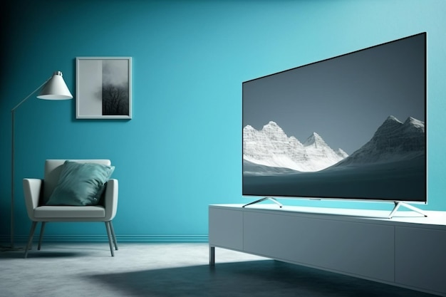家具の部屋のテレビ Led テレビ テレビとも呼ばれるテレビは、画像と音声を即座に再生するための電子システムであり、多くの技術を備えた現代のテレビ