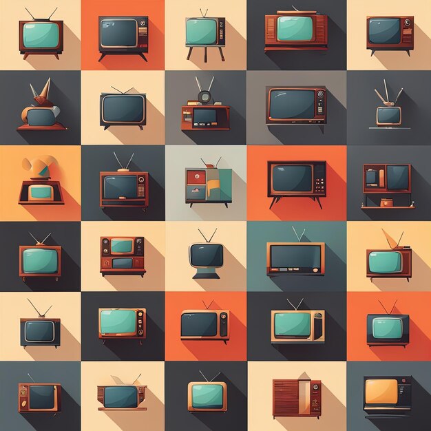 tv set retro iconstv set vector illustration