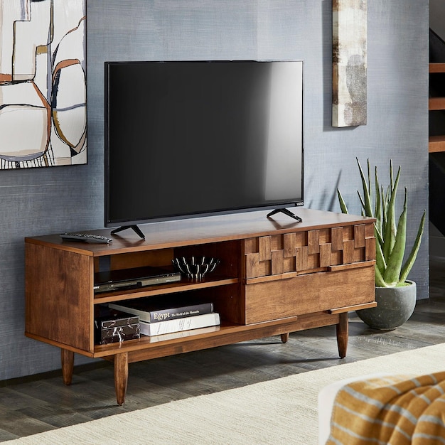 Photo tv stand with led tv