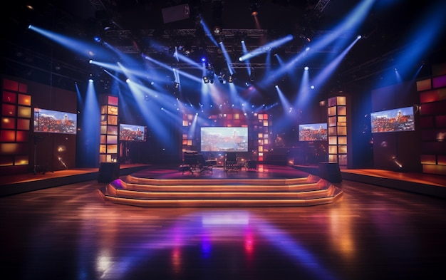 TV-studio met camera en verlichting