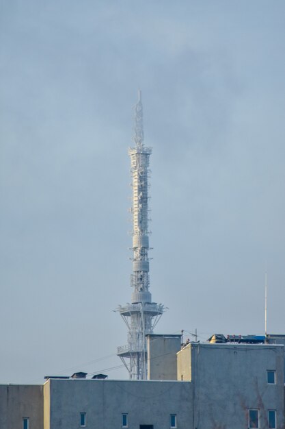 TV tower on a winter day