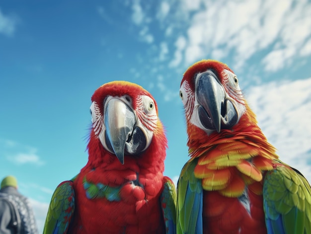 Twee ara papegaaien tropische vogels