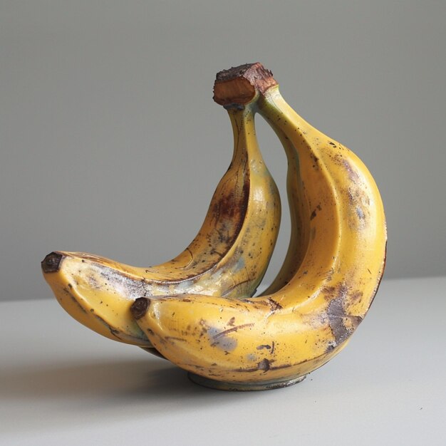 Twee bananen met het woord "b" erop.