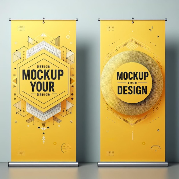 twee banners met de tekst "Make your design design design design"