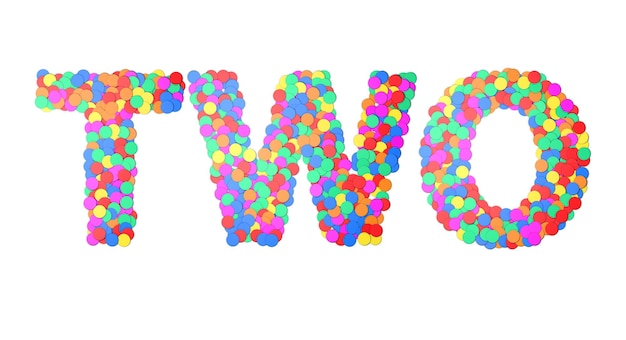 Twee confetti type woord 3D-rendering