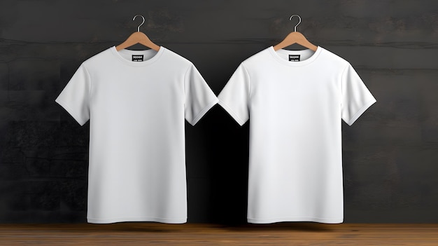 Twee effen t-shirts mock-up