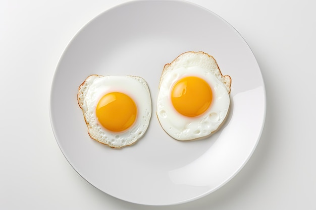 Twee eieren gebakken op een bord