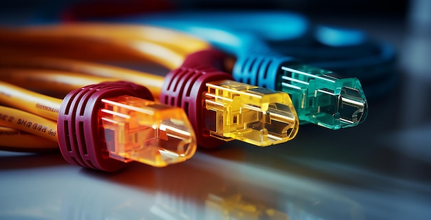 Twee Ethernet-kabels aangesloten op een routernetwerkverbinding