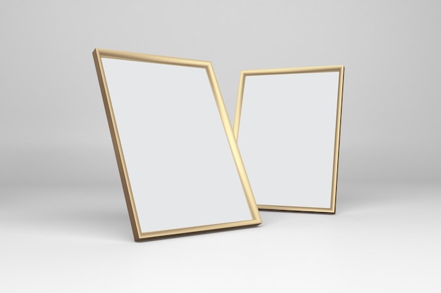 Twee Frames Rechts Geïsoleerd Op Witte Achtergrond