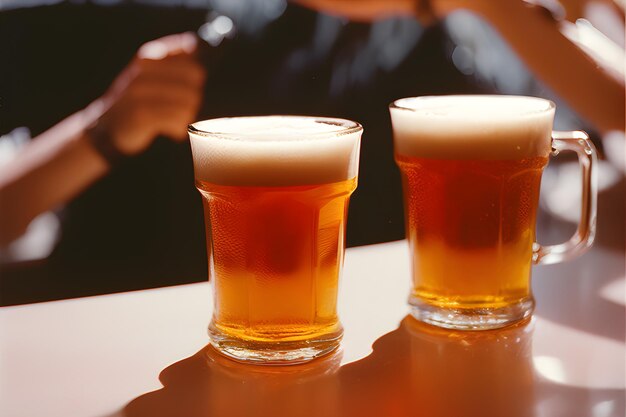 Foto twee glazen bier zittend op een tafel