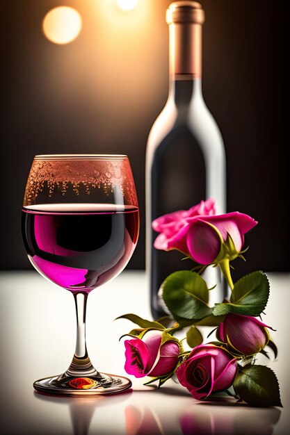 Twee glazen rose wijn op witte tafel Stilleven met wijn en bloemen