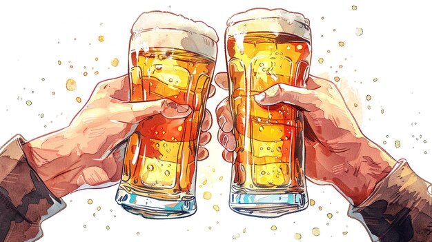 Foto twee handen met een vol glas bier met de woorden bier erop