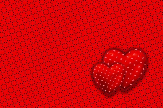 Foto twee harten samenvoegen symbool van liefhebbende harten sjabloon wenskaart valentijnsdag