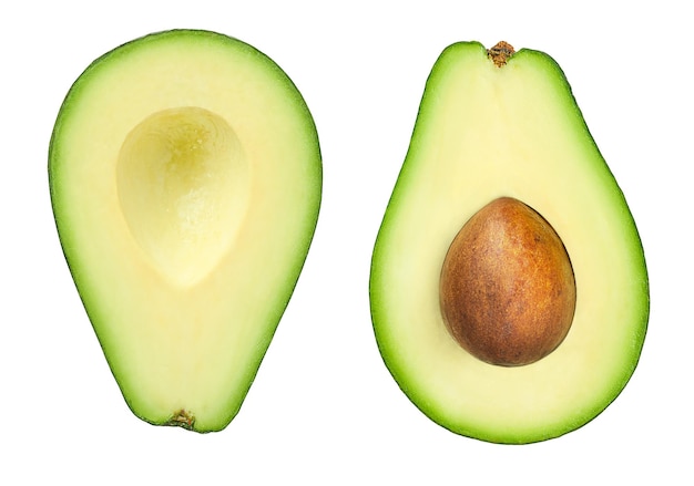 Twee helften van een avocado