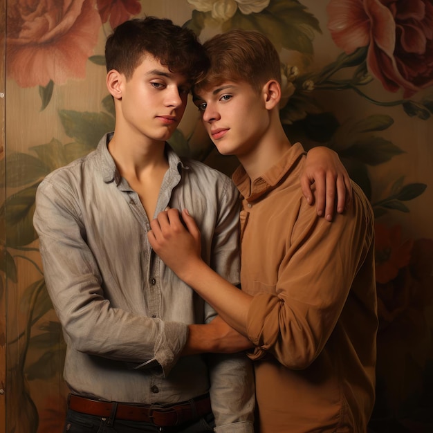 Twee jonge mannen die elkaar omhelzen